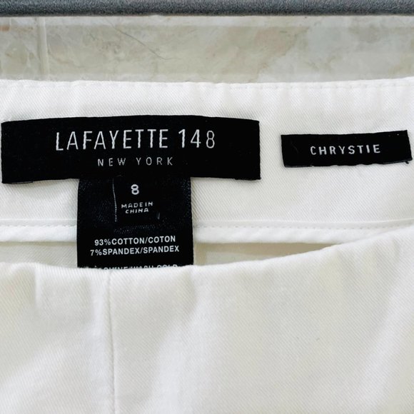 LAFAYETTE 148 {8} Crop Pant Skinny White Chrystie - Picture 3 of 7
